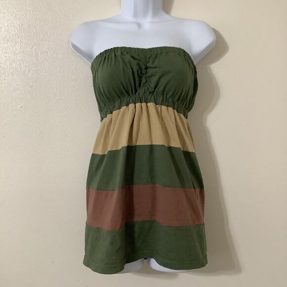 Multicolor Patchwork Y2K Autumn Fall Fairy Grunge Goblincore Babydoll Tube Top S - Picture 1 of 7